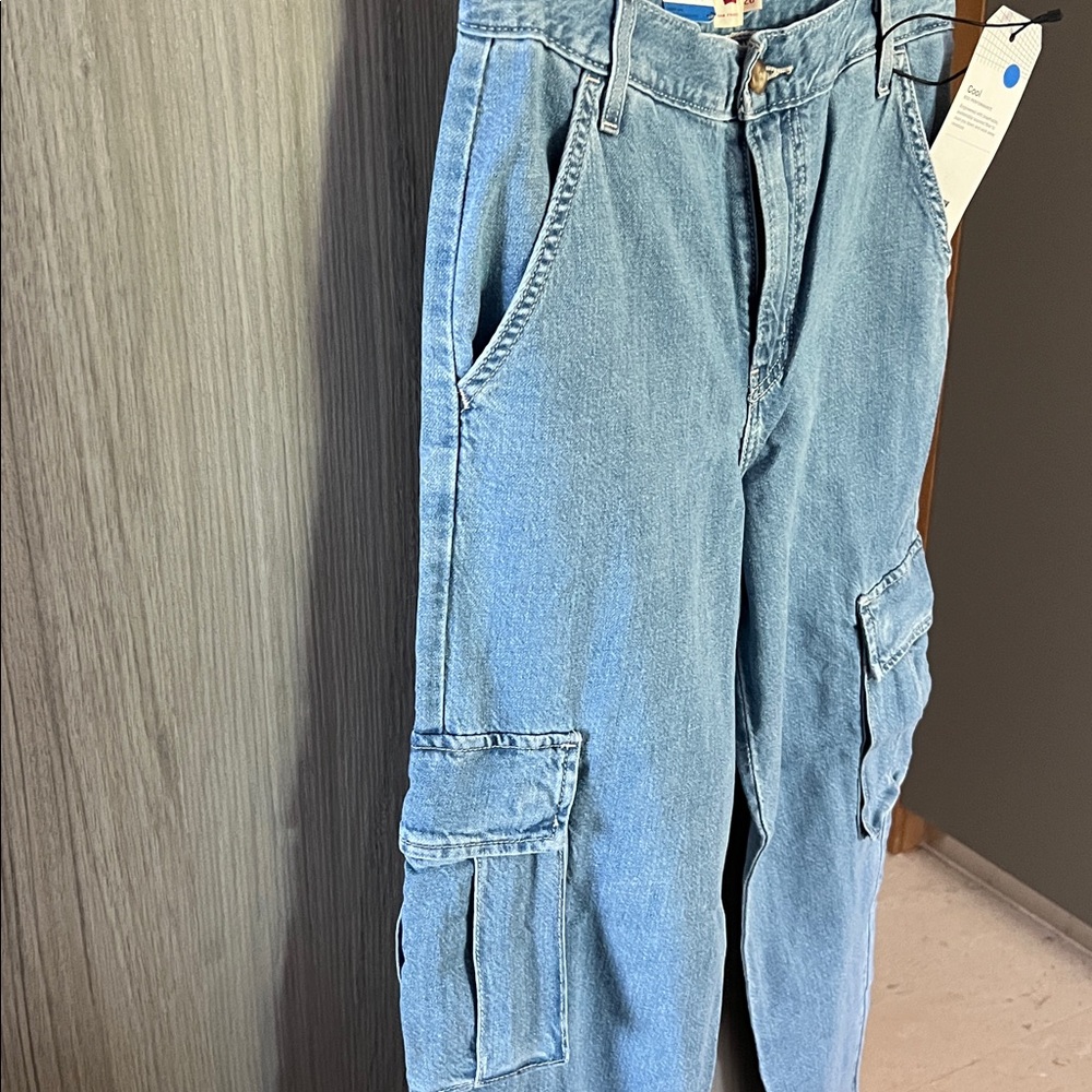 Free People Light Blue Cargo Jeans - Picture 8 of 15